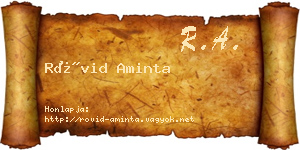 Rövid Aminta névjegykártya
